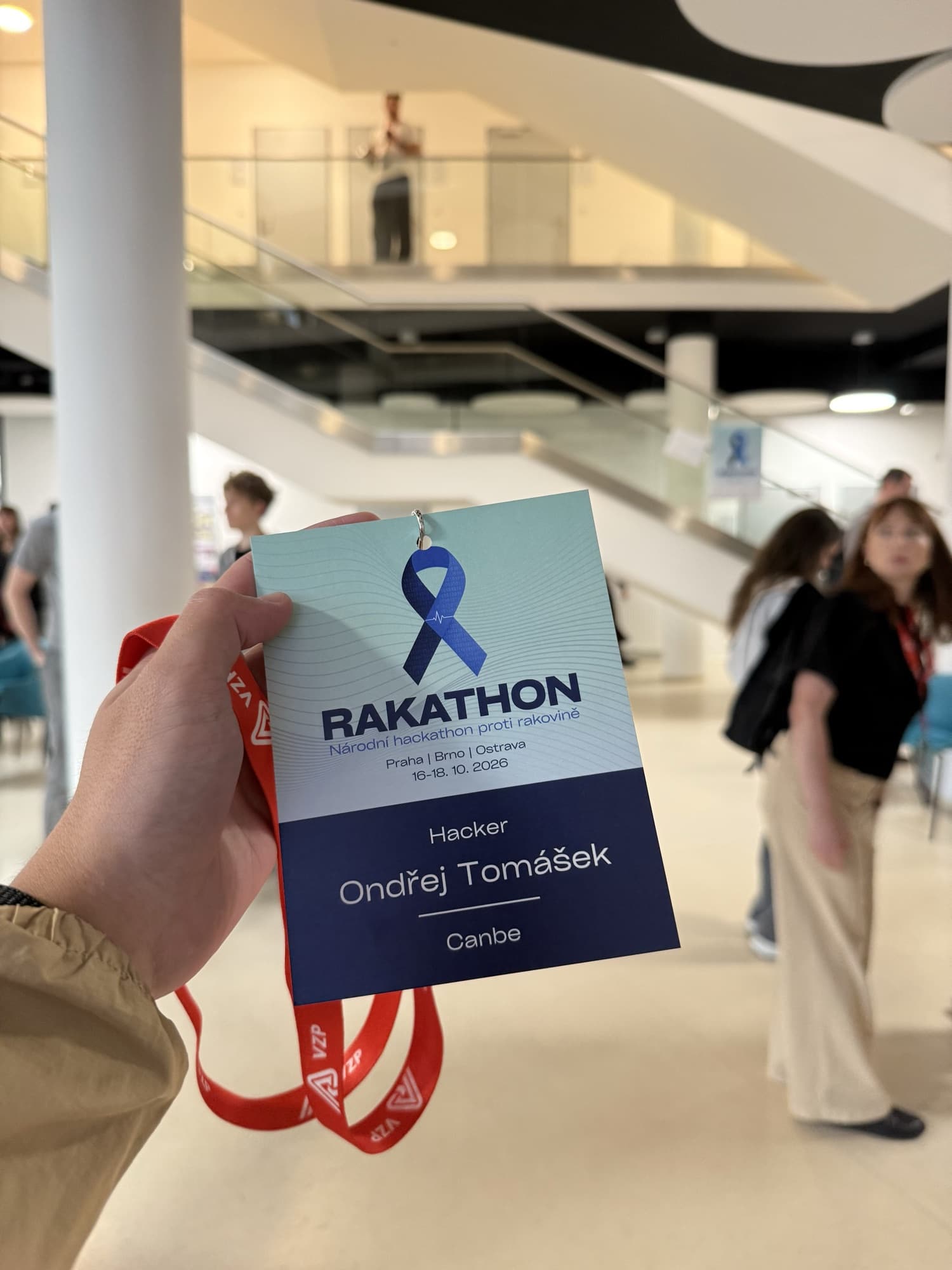 Rakathon 2026 hacker badge for Ondřej Tomášek, team Canbe