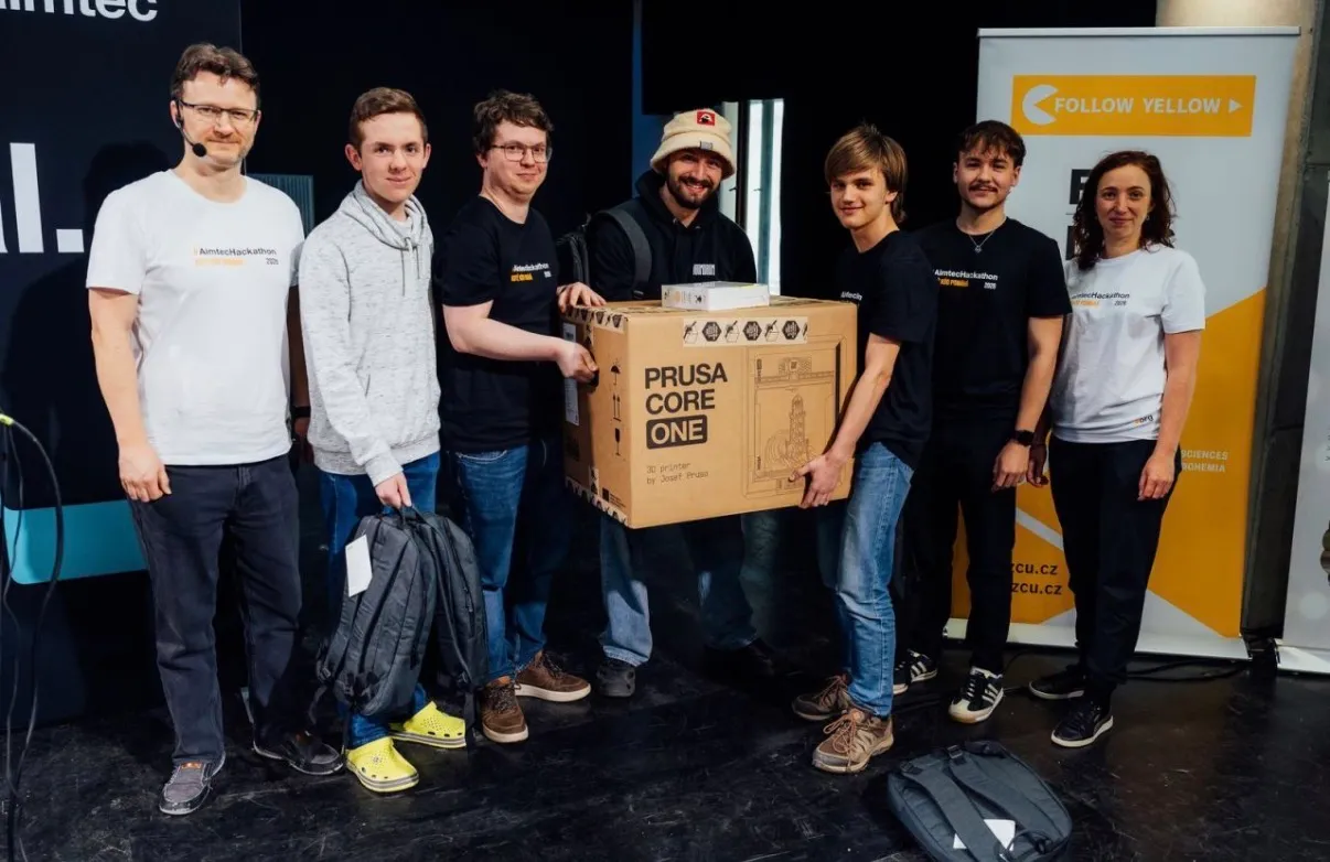 Our team with the first-place prize